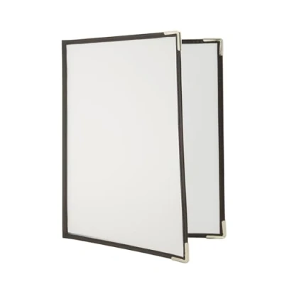 Immagine di SECURIT Set da 3 Porta Menu Linea Crystal Per Caffè, Ristoranti, Bar Formato A4 Presenta 4 Pagine Fronte Retro Trasparente