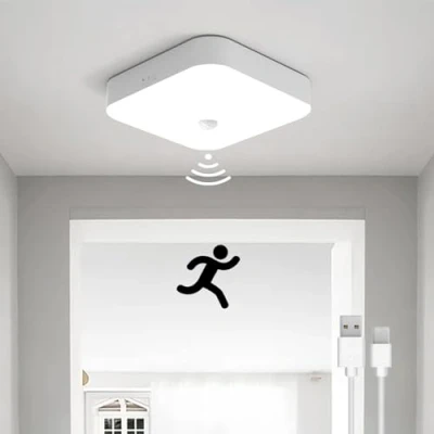 Immagine di Toowell Plafoniera LED Soffitto Sensore di Movimento per Luci Senza Fili Lampada da Ricaricabile Batteria 5000K Interno Lampade Corrente Scale, Corridoio, Garage, Bagno, Balcone