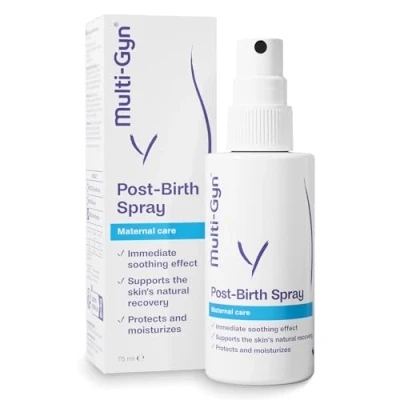 Immagine di Spray Intimo Lenitivo e Rigenerante Curativa Perineale per Cura Post Partum Sollievo dal Dolore Rinfrescante Parto Lenitiva Instantanea con Aloe Vera 75ml Multi Gyn