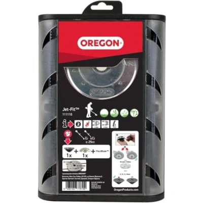 Immagine di Oregon Jet Fit Testina decespugliatore a 2 fili, Easy Load per decespugliatori ad albero dritto 25cc Plus, uso professionale o intenso con FlexiBlade Strimmer Line (111110)