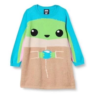 Immagine di Amazon Essentials Disney Marvel Star Wars Frozen Princess Abiti in Maglia (In precedenza Spotted Zebra) Bambine e ragazze, Fluorescente, Bambino, 8 anni