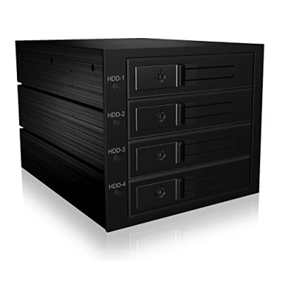 Immagine di ICY BOX IB 564SSK, Backplane, 4x 3,5 SAS/SATA (I/II/III) HDD in 3x 5,25 Einschübe, Hot Telaio per