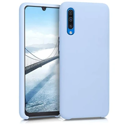 Immagine di kwmobile Cover per Samsung Galaxy A50 Custodia Back Case Smartphone in Silicone TPU Protezione Gommata blu chiaro matt