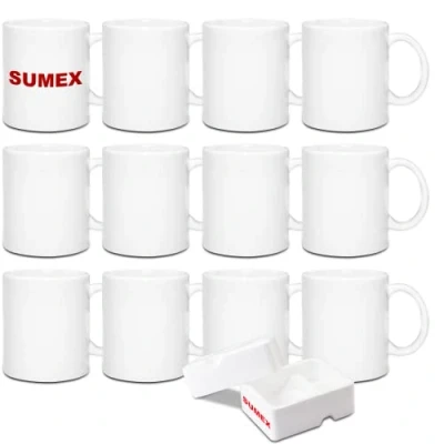 Immagine di Sumex Set di 12 tazza in ceramica a sublimazione,bianca tazze per sublimazione 11 once 325ml caffè latte tè