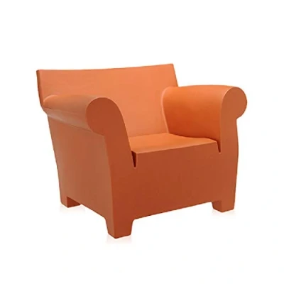 Immagine di Kartell Poltrona Bubble Club, Polietilene colorato in Massa, Rosso Terra, 12 x 78 75 cm