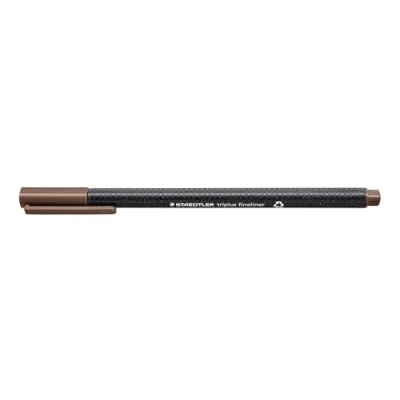 Immagine di STAEDTLER penne marroni Triplus fineliner, punta fine rinforzata in metallo 0.3 mm, fusto triangolare ergonomico, confezione da 10 334 77