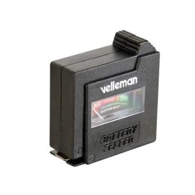Immagine di Velleman Tester per batterie, analogico, batterie standard (AAA, AA, C, D, e block 9 V) pile a bottone, compatto, portatile