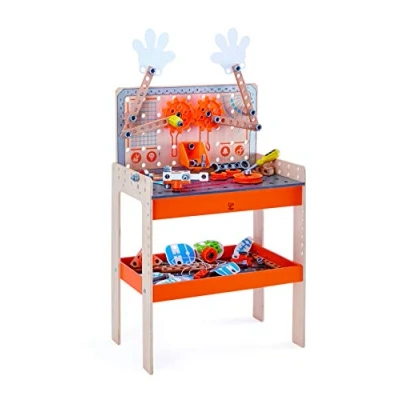 Immagine di Hape Deluxe Scientific Workbench , Wooden Inventor’s Experiment Building Set, 79 Piece Workshop for Kids,49 x 30 77,5 cm