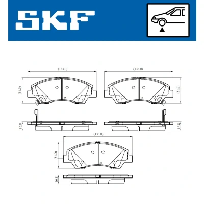 Immagine di SKF VKBP 80386 A Kit pastiglie freno con segnalatore acustico usura MERCEDES BENZ: Sprinter 3.5 T Bus