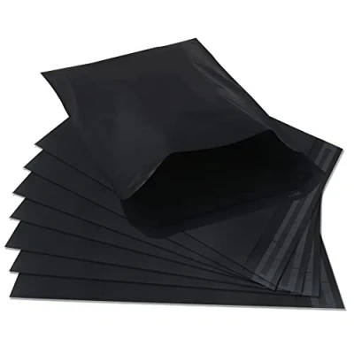Immagine di huruirui Buste per Spedizioni 50pezzi 40x50cm Nero Plastica Pacchi Vinted Autoadesive Anti manomissione Impermeabile Sacchetti Spedizione l&#039;imballaggio