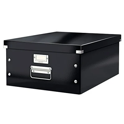 Immagine di Leitz Click &amp; Store WOW Scatola Archivio Grande, per Riporre e Trasportare Documenti A3 Oggetti di Grandi Dimensioni, Adatta a Casa Ufficio, Nero, 60454095