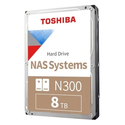 Immagine di Toshiba 8TB N300 Internal Hard Drive NAS 3.5 Inch SATA HDD Supports Up to 8 Bays Designed for 24/7 Systems, New Generation (HDWG480UZSVA)