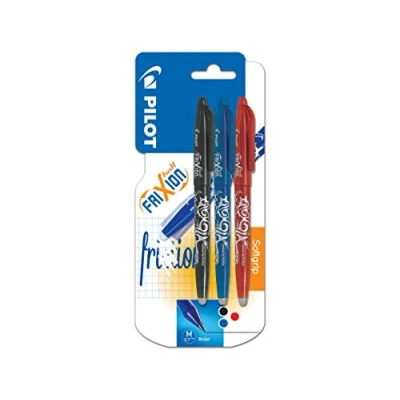 Immagine di Pilot Frixion Penna a sfera cancellabile, punta da 0,7 mm, confezione 3, colore: Nero/Rosso/Blu