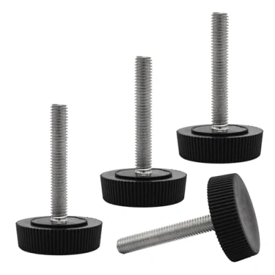 Immagine di SKIR&#039;CO 4 piedini di livellamento per mobili, M5 x 30 mm, gambe rotonde regolabili diametro 25 piedino livellatore filettatura