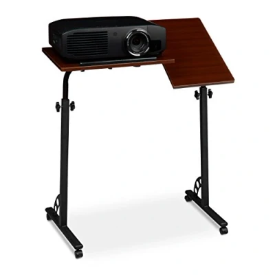 Immagine di Relaxdays Tavolino per Pc, Supporto Computer Portatile, Mobile Grande HLP 110 x 80 50 cm, Ruote con Freno, Marrone, Pannelli in MDF, Acciaio Verniciato a Polvere, 50x80x110 cm