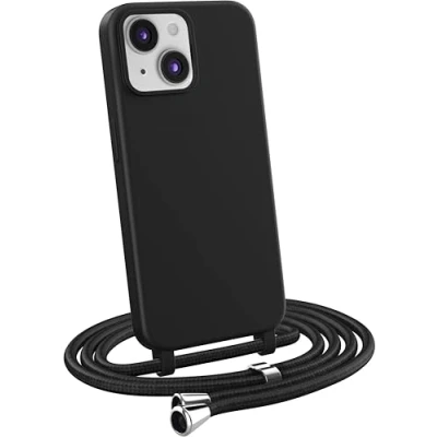 Immagine di MyGadget Cover per iPhone 13 Mini Custodia con Corda Case Cordino Opaca Antiurto Laccio Tracolla Practical Stylish Nero