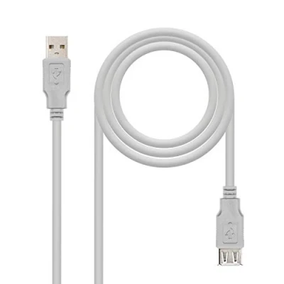 Immagine di Nanocable 10.01.0204 Cavo Prolunga USB 2.0, Tipo A/M A/F, Maschio Femmina, Beige, 3 Ms