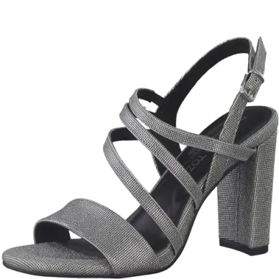 Immagine di Marco Tozzi BY Guido Maria Kretschmer Sandali con tacco, Donna, Taglia: 40, Black/metallic Tessuto