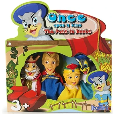 Immagine di Leomark set di burattini a mano per bambini Gatto con gli stivali Bambole colorate giocare teatro, performance, spettacolo, 4 Pezzi