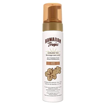 Immagine di Hawaiian Tropic Self Tanning Foam Dark, Autoabbronzante in Mousse per Pelli Scure, Formato 200 ml, con Aloe Vera E Vitamina