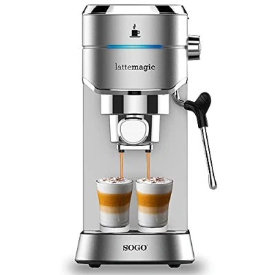 Immagine di SOGO Human Technology CAF SS 7600 Macchina Espresso Argento 1450 W Con ugello schiumalatte