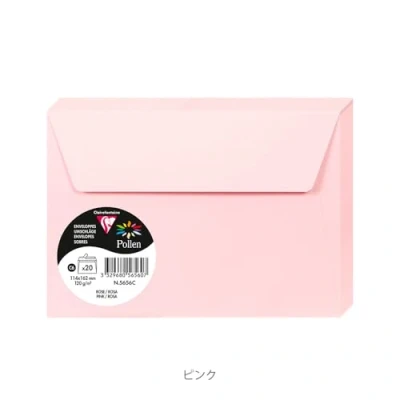 Immagine di Clairefontaine 5656C Pacco da 20 Buste autoadesive Formato C6 11,4x16,2cm 120g Colore rosa Inviti Eventi e Corrispondenza Gamma Pollen Carta Premium Liscia