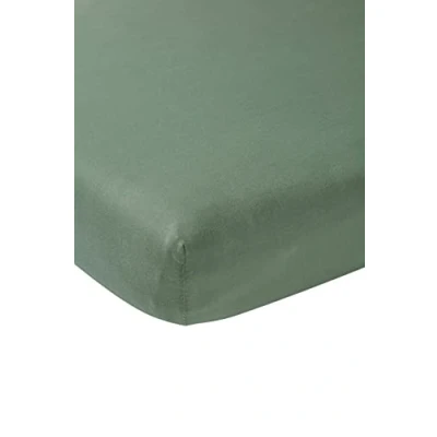 Immagine di Meyco Baby Uni lenzuolo per la culla (lenzuolo in morbido jersey di qualità, perfetta vestibilità grazie all&#039;elastico su tutto il perimetro, traspirante, dimensioni: 50 x 90 cm), verde bosco