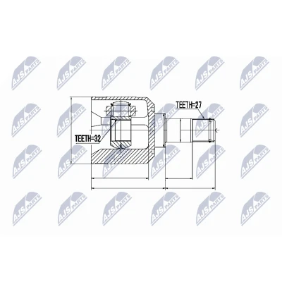 Immagine di NTY NPW MS 036 Kit Giunto Omocinetico Assale anteriore Dx, sul lato del cambio, Sx MITSUBISHI: ASX SUV