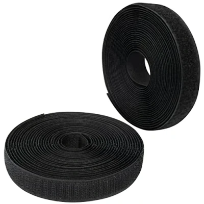 Immagine di Aerzetix C65888 Nastro/rotolo di scratch 20mm 5 metri auto aggrappante organizer/fermacavo striscia aggancio sacchetto indumento cinghia colore: nero in poliammide e poliestere