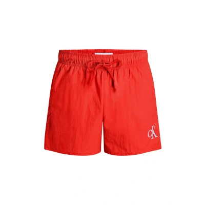 Immagine di Calvin Klein Swimwear Drawstring CK Monogram Shorts da mare, Uomo, Taglia: Large, Flaming chili