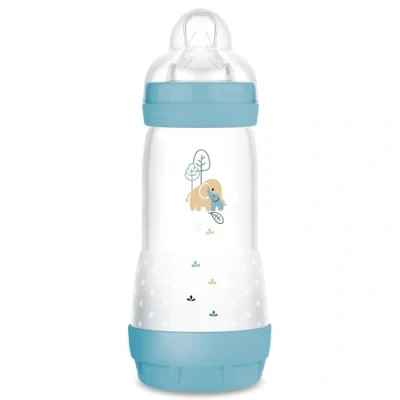 Immagine di MAM Biberon Easy Start Anticoliche per Bambini di 4+ Mesi, 320 ml con Tettarella Flusso 3 mesi in Silicone SkinSoft, Bio circolare, Azzurro