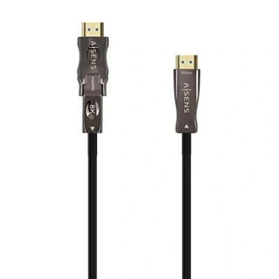 Immagine di AISENS A153 0647 Cavo HDMI V2.1 AOC staccabile ultra alta velocità 8K@60Hz 4K@120Hz 4:4:4 48Gbps, A/M D/A/M, nero, 40m