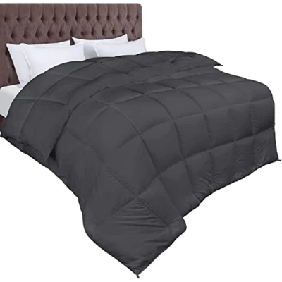 Immagine di Utopia Bedding Piumone 180 x 200 cm 370 gsm, Piumino Una Piazza e Mezza, Letto Trapunta Mezza 100% Microfibra (Grigio)