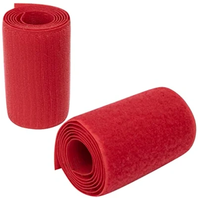 Immagine di Aerzetix C66016 Nastro/rotolo di scratch 100mm 1 metro auto aggrappante organizer/fermacavo striscia aggancio sacchetto indumento cinghia colore: rosso lampone in poliammide e poliestere