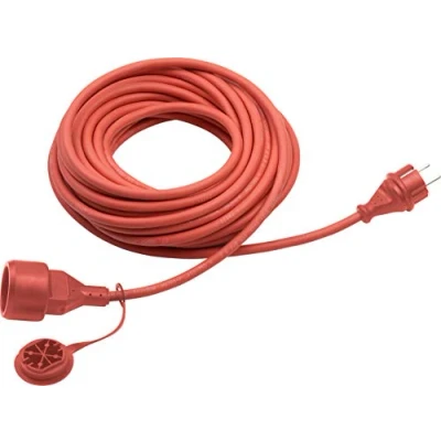 Immagine di Meister 7435070 Prolunga in gomma con protezione da contatto, per esterni, classe di protezione: IP44 10 m Rosso