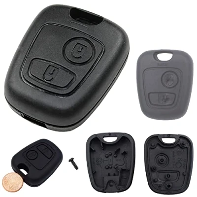Immagine di Cover Chiave Guscio Telecomando 2 Tasti Peugeot 106 107 206 207 208 407 806 Citroen C1 C2 C3 C4 C5 Xsara Picasso Saxo Saxò Toyota Aygo Scocca Chiavi Auto Ricambio Senza Elettronica E Transponder
