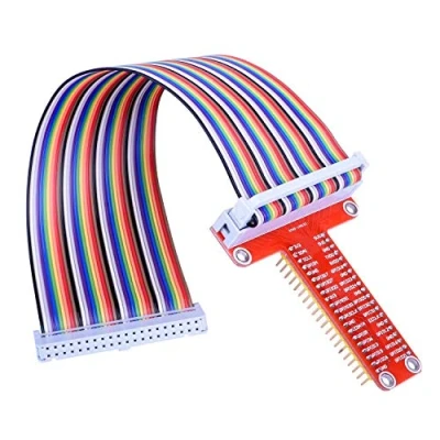 Immagine di ARCELI RPi GPIO Scheda di espansione Breakout + Cavo a Nastro Adattatore T Tipo assemblato 20 cm FC40 Piatto 40pin per Raspberry Pi 3 2 Modello B &amp; SC05