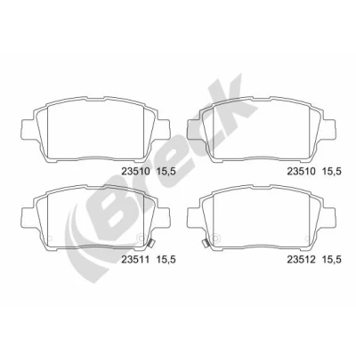 Immagine di BRECK 23510 00 702 10 Kit pastiglie freno con segnalatore acustico usura accessori TOYOTA: Yaris I Hatchback, Corolla IX Hatchback