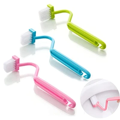 Immagine di 3 Pezzi Spazzola WC, per Bordi WC Curvo Igienici Plastica di Pulizia Servizi Angolo Rim