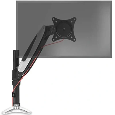Immagine di Duronic DM651X1 BK Braccio per un monitor da 15 a 27 pollici Supporto schermo singolo Inclinazione e altezza regolabile VESA 75 100 Con tensione gas PC morsetto
