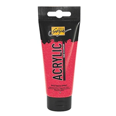 Immagine di Kreul 84152 Solo Goya Acrylic, tubo, rosso rubino con effetto glitter, vernice acrilica versatile e cremosa, a base d&#039;acqua, asciugatura rapida opaca, buona copertura, Colore Ruby Red, 100 ml,