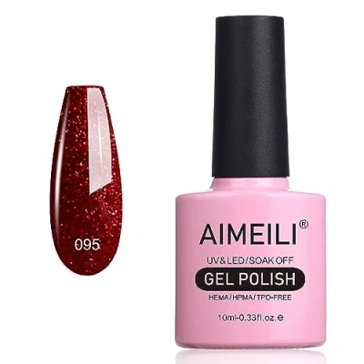 Immagine di AIMEILI Smalto Semipermente per Unghie in Gel UV LED Smalti Colori Manicure Soak Off Heart Break Red (095) 10ml