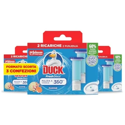 Immagine di Duck Fresh Discs Dischi Gel Igienizzanti WC, Fragranza Brezza Marine Formato Scorta da 6 Ricariche, 36 WC