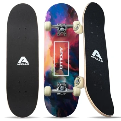 Immagine di Apollo Skateboard per Bambini, cruiser con cuscinetti a sfera ABEC 3, bambino e bambina dal design originale, Skate partire da 3 anni