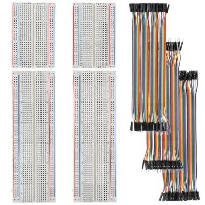 Immagine di HUAREW Il kit di cavi per breadboard e jumper include 830 punti collegamento 400 Cavo