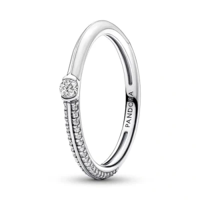Immagine di PANDORA ME Anello con pavé bianco in argento Sterling smalto e zirconia cubica trasparente, 60