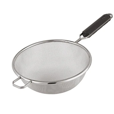 Immagine di Paderno Colino a Rete/Scolapasta con manico Abs antiscottatura, ideale per filtrare, scolare e setacciare, rete in acciaio Inox, diametro 14 cm