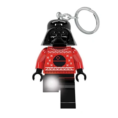 Immagine di IQ Lego Star Wars Darth Vader Ugly Sweater Portachiavi con torcia e LED figura da 76 mm 2 batterie CR2025 incluse