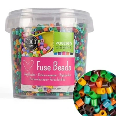 Immagine di Vaessen Creative Perline a Fusione, Mix Natura, Set di 6000 Pezzi per i Lavori Fai da te con Bambini, Creare Gioielli, Decorazioni Fatte in Casa e Altre Idee Ingegnose