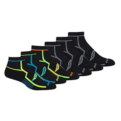 Immagine di Saucony Men&#039;s Multi Pack Performance Comfort Fit Quarter Socks Calze Running, Nero assort 6, Shoe Size 8 12 (Pacco da 12) Uomo